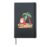 Christmas in July Santa Holding Surf Board on Tropical Beach Hardcover Journal, Black