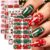 Christmas Nail Polish Stickers Strips Holly Nail Decal Colorful Snowflake Green Red Nail Full Wrap 5 Sheets Self-Adhesive Full Cover Nail Polish Strips for Women Manicure Nail Art Decorations