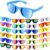 CHRORINE Neon Party Sunglasses Bulk 48 Pack 80s Retro Favors for Beach Summer Wedding Birthday Pool Party Supplies