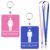 Chsoejuf 2 Sets Restroom Passes, Bathroom Pass Hall Pass with Key Holder and Buckle, Blue and Pink Keychain with Lanyard, Restroom Passes for School Office Classroom Restaurant Public Place Toilet