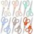 Chumia 12 Pack Scissors Bulk with OPP Bag and Scissor Tip Cover, Sewing Craft Scissors 8” Multipurpose Heavy Duty Sharp Scissor Stainless Steel Shear for Office Home Right/Left Handle (Morandi)