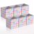 Chunful 6 Pcs 11 Inch Pastel Checked Fabric Storage Cube Bin Woven Foldable Gingham Storage Cube for Classroom Basket Bin Organizer with Handle Decor for Organizing Clothes, Toy, Book