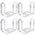 Chunful 8 Pcs Metal Book Ends for Shelves Modern Bookends Decorative Book Shelf Organizer Minimalist Design Stopper to Hold Books for Home Office Back to School Favor (Sliver,7.5 * 5.75 * 3.5inch)