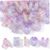 Chunky Letter Beads, 50Pcs Large Hole UV-Plated Purple Vowel Letters for DIY Keychains Bracelets Crafts, Acrylic Letter Beads