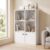 Chyanmoo 6 Cube Storage Organizer with 2 Doors, Freestanding Bookcase Shelf with Open Compartments and Closed Cabinet Storage, Modern Display Cabinet for Living Room, Bedroom, Home Office
