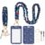 Cibalaland Scrunchie Lanyard with ID Badge Holder and Keychain Wristlet, Teacher Lanyard with ID Holder, Stretchy Lanyards for ID Badges, Nurse Badge Lanyard, Teacher Gift – – Navy Cherry Floral