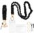 Cibalaland Scrunchie Lanyard with ID Badge Holder and Keychain Wristlet, Teacher Lanyard with ID Holder, Stretchy Lanyards for ID Badges, Nurse Badge Lanyard, Teacher Gift – Black