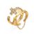 Cicy Bell Cross Rings for Women 18K Gold Plated Stackable Adjustable Rings