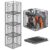 Cidaziya 4-Pack Metal Storage Crates, 32QT Stackable Collapsible Storage Bins with Handles, Black Heavy Duty Milk Crates for storage, Car, Garage, Home, Camping, Office