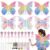 Cinrobiye 12 Set DIY Fairy Wings Craft Kit Color Your Own Butterfly Wings with Fairy Wand Butterfly Party Favor Princess Birthday Dress up Role Play Gifts Classroom Activities Supplies (Wing kit)