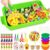 Cinrobiye 152 Pcs Vegetable Sensory Bin Fillers Set with Storage Box, Farm Vegetables, Garden Tools and Barn Accessories for Vegetable Sensory Bin, Classroom Activities, Home Projects and Scene Setup