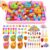 Cinrobiye 234 Pcs Ice Cream Sensory Bin Fillers Summer Sweet Treat Dessert Sensory Bin Items Filler Fine Set with Tools Storage Box Pompoms for School Home Activities Sorting Counting Decor