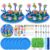 Cinrobiye 24 Set Back to School Handprint Craft Kits Welcome First Day of School DIY Craft Gifts with Stickers Painting Ink for Home Classroom Games Activities Rewards Favors (Sea)