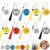 Cinrobiye 24 Set Back to School Keychain Craft Kit, DIY Classroom Activity Bead Keychains with Tassels, First Day of School Student Craft & Icebreaker Group Activity Set