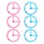 Circle Protractor Plastic Measuring Ruler Multi Function 6pcs