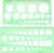 Circle Template 2 Pcs Drafting Stencils Geometric Ruler(Green)
