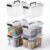 Citylife 12QT 6-Pack Clear Storage Bins with Lids Plastic Bins with Handles