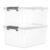 Citylife 17 QT Plastic Storage Bins with Latching Lids Stackable Storage Containers for Organizing Large Clear Storage Box for Garage, Closet, Classroom, Kitchen, 2 Packs