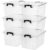 Citylife 22 QT Clear Plastic Storage Bins with Lids Stackable and Nestable Storage Boxes with Lids Large Plastic Storage Containers for Garage, Closet, Kitchen, 6 Packs