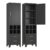 Ckzbx Tall Narrow Storage Cabinet, 66.93″ H Tall Bathroom Cabinet Metal Pantry Cabinets with Hollowed-Out, 3 Adjustable Shelves, for Kitchen, Bathroom, Home Office, Living Room (Black)