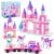 Classic Building Blocks for Toddlers – Compatible with Major Brands, Unicorn Theme Princess Castle & Number Trains Classic Bricks, Creative Educational Buildable Kits for Girls Boys Ages 3, 4, 5, 6-12