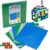 Classic Building Bricks Baseplates Green, Blue, White 10×10″ Plates, 4 Pack