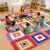 Classroom Rug 7.6×12, Classroom Carpet Elementary with Rainbow Square