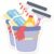 Cleaning Bucket Stickers – Household Chores Decal – Tidy Home Accessory – Homemaker Decor – 2 Pack – 5″ Wide Design – Adheres to Laptops, Tumblers, and More – Made in The USA – AQS41543