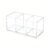 Clear 3-Compartment Organizer Pen Holder Desktop Caddy for Pencil Brush
