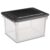 Clear Plastic File Box with Black Lid for Letter or Legal Files