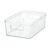 Clear Plastic Storage Bin with Built-In Side Handles, Heavy Duty PET Stackable Organizer Tray, Transparent Open Top Container for Fridge Kitchen Office Bathroom Sundry Storage