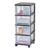 Clear Plastic Storage Drawers Cabinet with Black Frame