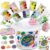 Clear Slime and Foam Clay Kit for Kids, 17 Fl Oz Premade Clear Slime with 10 Color Foam Clay, Charms, Sprinkles and 5 Storage Containers, DIY Butter Slime Craft Toy for Girls and Boys