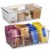 ClearSpace Pantry Organization and Storage Bins with Removable Dividers & Lids – Perfect Pantry Organizers or Kitchen Organization – Refrigerator Organizer Bins, Cabinet Organizers, 2 Pack