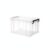 Clear Storage Box with Sliding Lid, Stackable Plastic Organizer Bin for Closet and Shelf (1 PC)