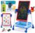 Cleboen Kids Art Easel, 21″ Double-Sided LCD Writing Tablet & Magnetic Whiteboard, Adjustable & Detachable Drawing Board with Magnetic Letters, Toddler Learning Toys for Boys Girls Ages 3-6