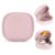 CleverCode Small Makeup Bag for Purse, Waterproof PU Leather Mini Cosmetic Pouch with Inner Pockets for Women Pink