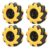 Cloimei Mecanum Wheel OmniDirectional Smart Robot Car Parts High Precision 60mm ABS Rubber Wheels for DIY Robotics Projects TT Motors Black Yellow (Two Pairs)