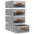 Closet Drawers for Clothes, Stackable Storage Drawers with Clear Front Window and Faux Leather Handle, Foldable Clothes Organizer Bins for 15.7 x 12.6 x 6.7 in Bedding Sheet Sets, Grey