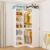 Closet System, Corner Closet System, Walk-in Closet Organizer System, Modular Wood Unit with 4 Adjustable Shelves and 3 Hanging Rods, Expandable Side Rod, White