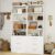Closet System with 6 Drawers & 8 Shelves, Wood Closet Organizer System with 2 Extra Hanging Rod for Walk in Closet, Modular Closet Organizer System White(4FT)