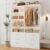 Closet System with 6 Drawers, Wood Closet Organizer System, Walk-in Closet or Small Closet System with Shelves, Modular Closet Systems with 3 Expandable Hanging Rods, 2 Sets, White (4FT)