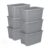 CNEIESD 30 Gallon Storage Totes with Snap On Lids,Gray, 6 Pack