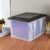 CNEIESD File Box, Clear Plastic Bin with Black Lid, Letter or Legal-sized File Storage, Black