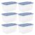 CNEIESD Storage Bins 66 Qt Clear Latching Lid Stackable 6 Pack Blue