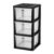 CNSYZX 3 Drawer Storage Organizer Tower, Plastic Stackable Drawer Tower with Removable Clear Bins, Tool-Free Easy Assembly, Black, for Bedroom, Bathroom, Closet & Office