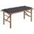 Coespram Foldable Bamboo Garden Bench 47.2 x 47.2 in Outdoor Seating Loveseat with Cushion, Adjustable Armrests, Weatherproof Fabric, Brown Patio Bench for Garden, Porch, Deck