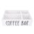 Coffee Station Organizer, 4 Compartments Wooden Countertop Organizer, Condiment Service Tray Versatile Pod Holder with Dividers, Coffee Bar Accessories for Home Office Breakroom (White)