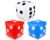 coiyie 3 Pcs Giant Inflatable Dice 14 Inch Jumbo Large Dice Set for Outdoor Indoor Yard Lawn Pool Beach Party Games Christmas Decoration (White, Blue, Red)