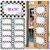 Colarr 10 x 14 Inch 10 Pcs Composition Classroom Cutouts Composition Notebook Bulletin Board Trim with Bow Black and White Bulletin Board for Classroom Door First Day of School Wall Window Porch Sign